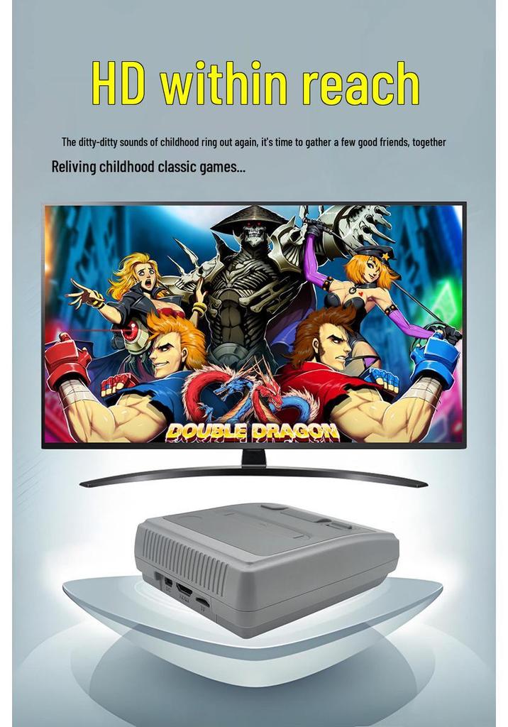 Classic Retro HD TV Game Console with Dual Wireless/Wired Controllers - King of Fighters Edition