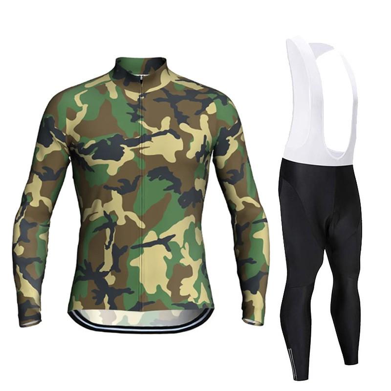 Camouflage Cycling Jersey Set Long Sleeve