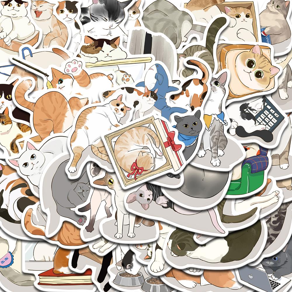 

50PCS Kawaii Kitty States Sticker Graffiti Living Aesthetic Decoration Laptop Girls Stationery Waterproof Phone Supplies Sticker