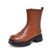 Fashion GKTINOO 2025 Autumn Winter Thick Heel Ankle Boots Women Warm Boots Shoes Handmade Genuine Leather Handmade Platform Boots 34-40