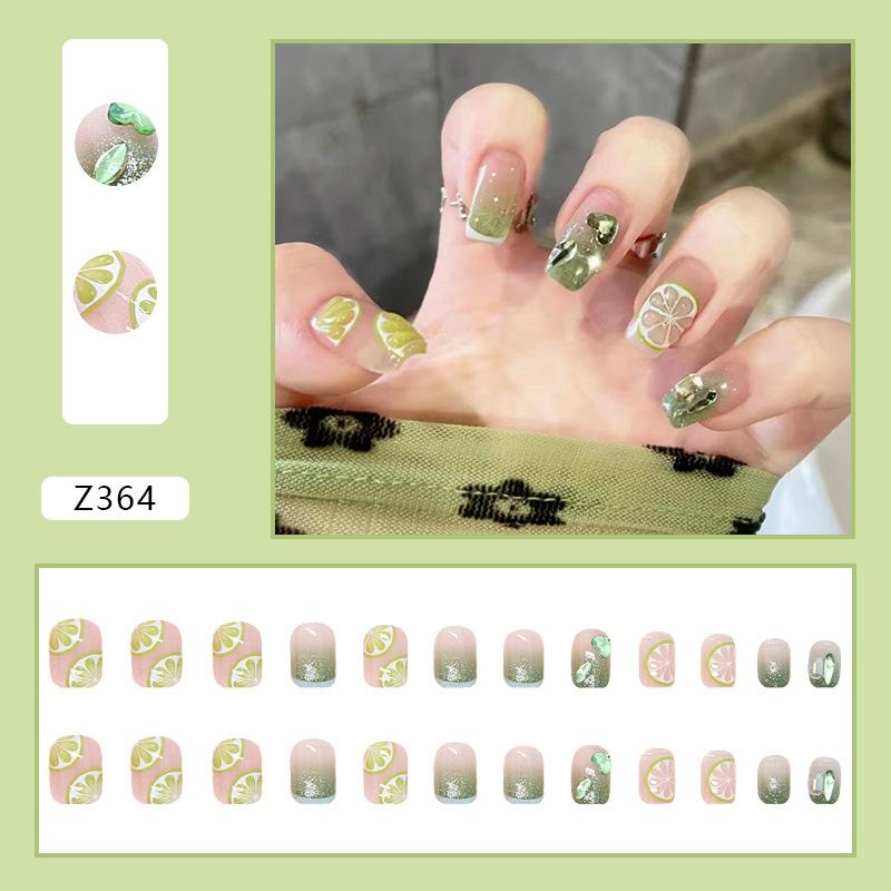 Drill Wearing Nail 24 Pack Combination Nail Art Finished Product Wearing Nail Sticker Three-Dimensional Relief Nail Art