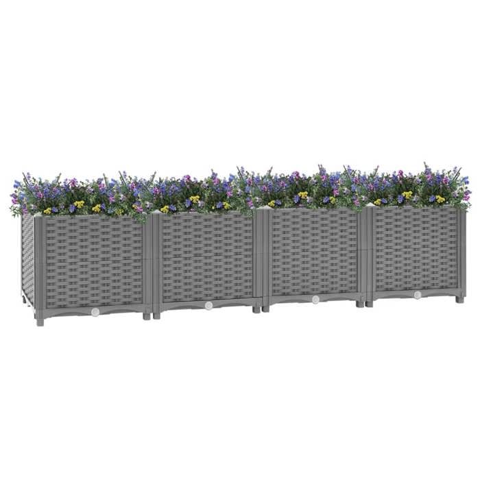 VidaXL Lit Surélevé, Jardinière pour Légumes Herbes, Bac à Plantes de Jardin, Pot de Fleurs d'Extérieur, Boîte de 153296