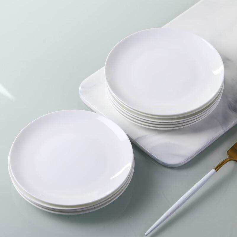 Haoya Jingdezhen 6-inch Pure White Ceramic Spit Bone Plates (10-pack)