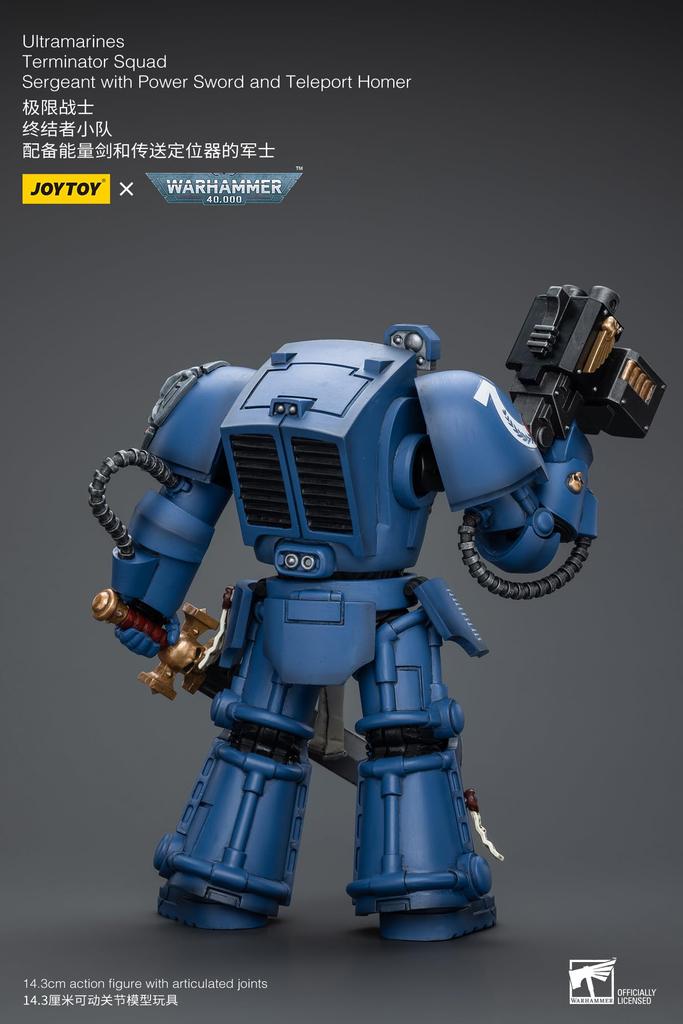 JoyToy Warhammer 40k: Ultramarine Terminator Sergeant with Power Sword and Teleport Home 1:18 Scale Action Figure