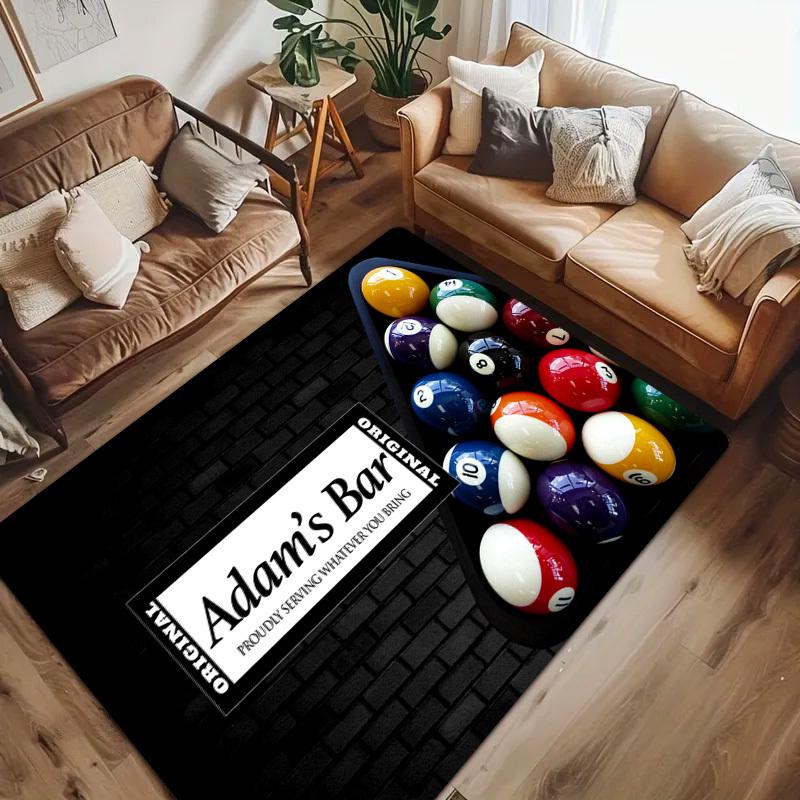

Billiards Adam s Bar Welcome Doormat, Non-Slip Entryway Rug, Durable Washable Floor Mat for Home and Bar Decor 40x60cm