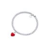TIFFANY &CO Серія Return to Серце Червоне Емаль Срібло 925 Браслет Жіночий 61941797-Сріблястий Середній