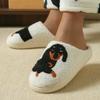 Cartoon Cute and Interesting Dachshund Dog Women Slippers Indoor Warm Comfort Lightweight Bedroom Concise Winter Cotton Shoes