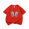Kids Cotton T Shirt Colorful Floral Pattern Butterfly Print Crew Neck Short Sleeve Tee Casual Boys Girls Summer Tops