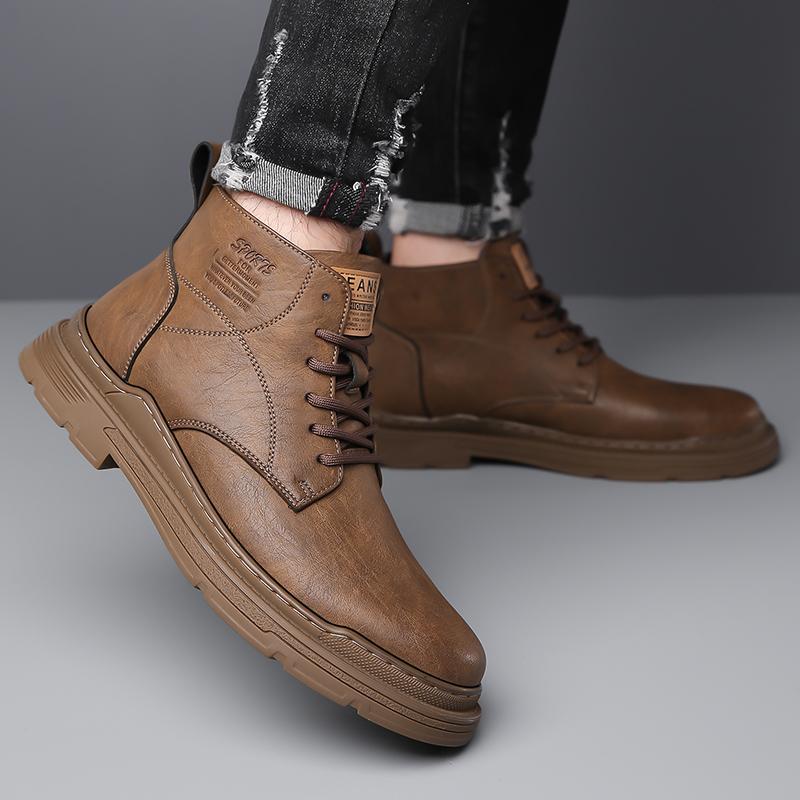 Casual Men's Boots Designer's Classic Style Office Business  Outdoor Autumn and Winter Boots Black Brown Suit NEW