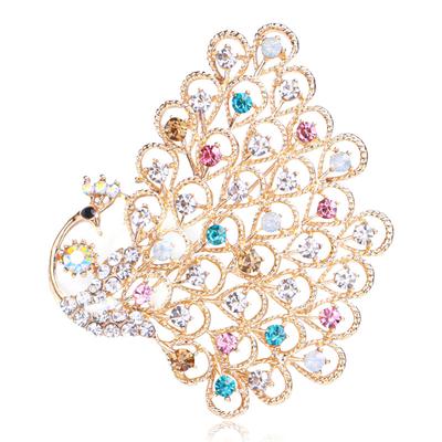Exaggerated Diamond Peacock Brooch Creative Personality Temperament Animal Pin Brooch Suit Accessories