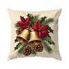 Christmas Bishop Poinsettia Pillowcase Bedroom Sofa Cushion Cover 100% Polyester Living Room Cushion Pillowcase Home Decor