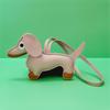 Dachshund Pendant Leather Bag Charm - Cute Cartoon Ornament
