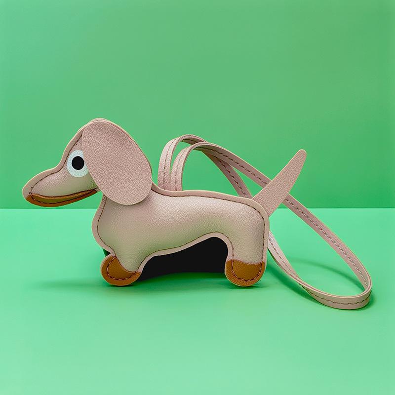 Dachshund Pendant Leather Bag Charm - Cute Cartoon Ornament