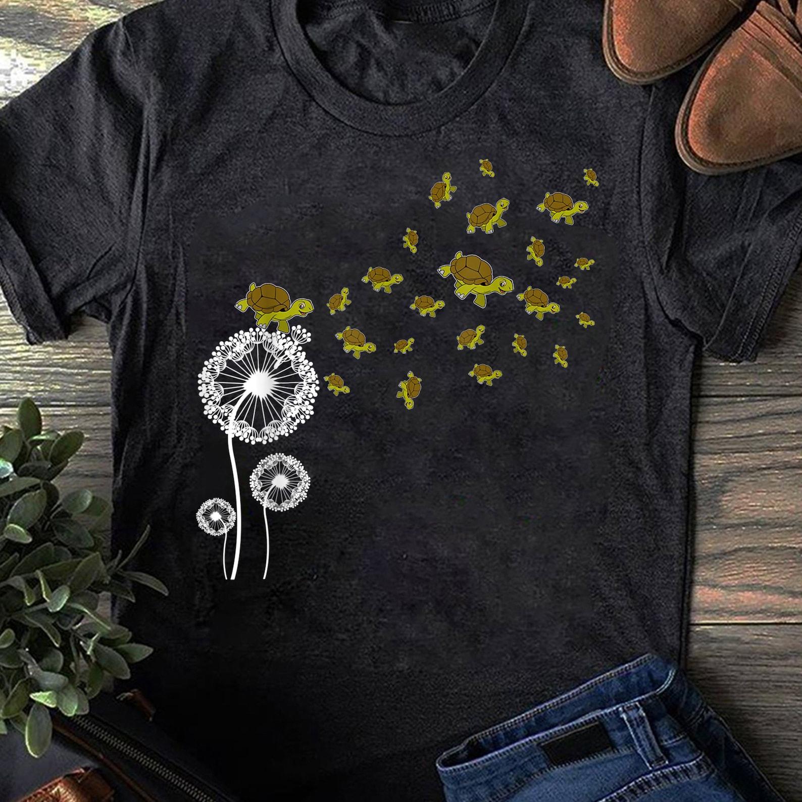 Turtle Dandelion Funny Animal Lovers Tees Men Women T-Shirt - Gift for Turtle Lovers - Funny Turtle - Turtle Lovers - Mother s Day L