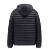 Men Down Coat Hooded Lightweight Warm Winter Jacket Long Sleeve Zipper Closure Windproof Cold Weather Outerwear