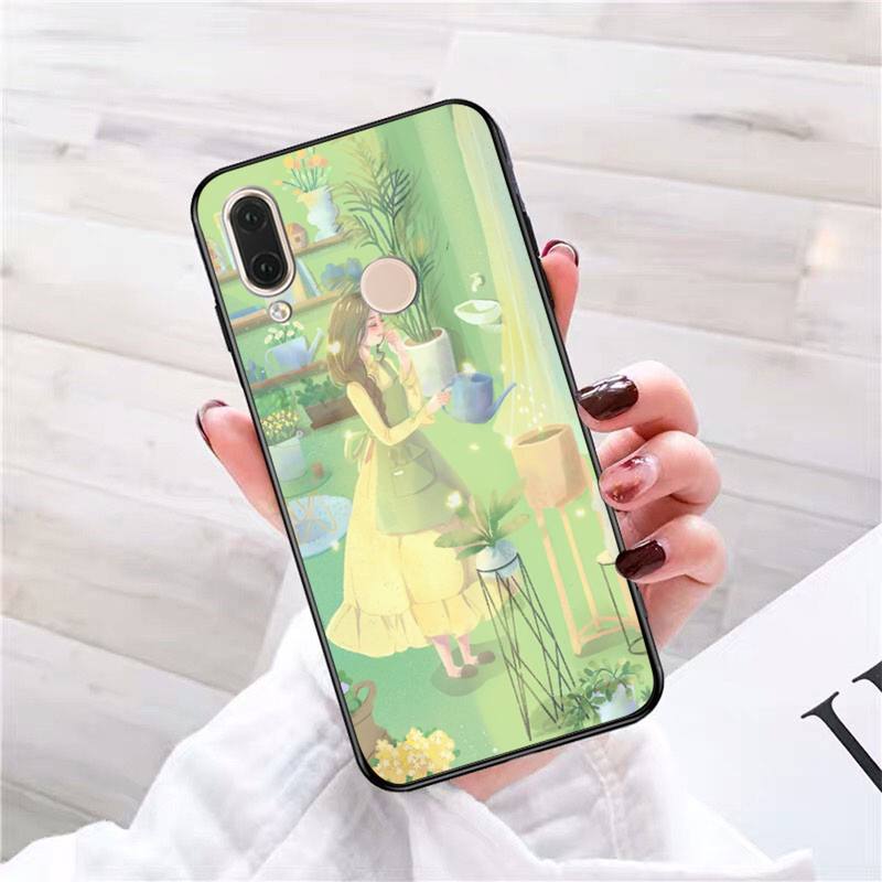 Literary Girl Illustration Phone Case For Redmi 9A 8A 6A Note 9 8 10 11S 8T Pro Max 9 K20 K30 K40 Pro PocoF3 Note11 5G Case