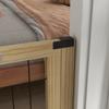 Extendable Dog Gate with Door and 2 Panels, Triangular Feet, 112-159x70 Cm, Natural Wood