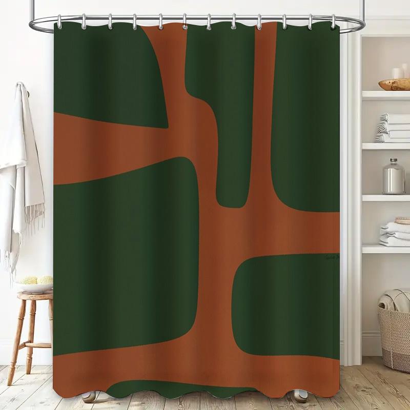 Modern Abstract Shower Curtain Waterproof Bathroom Decor Set Vintage Geometric Art Tapestry Liner Washable Home Textile