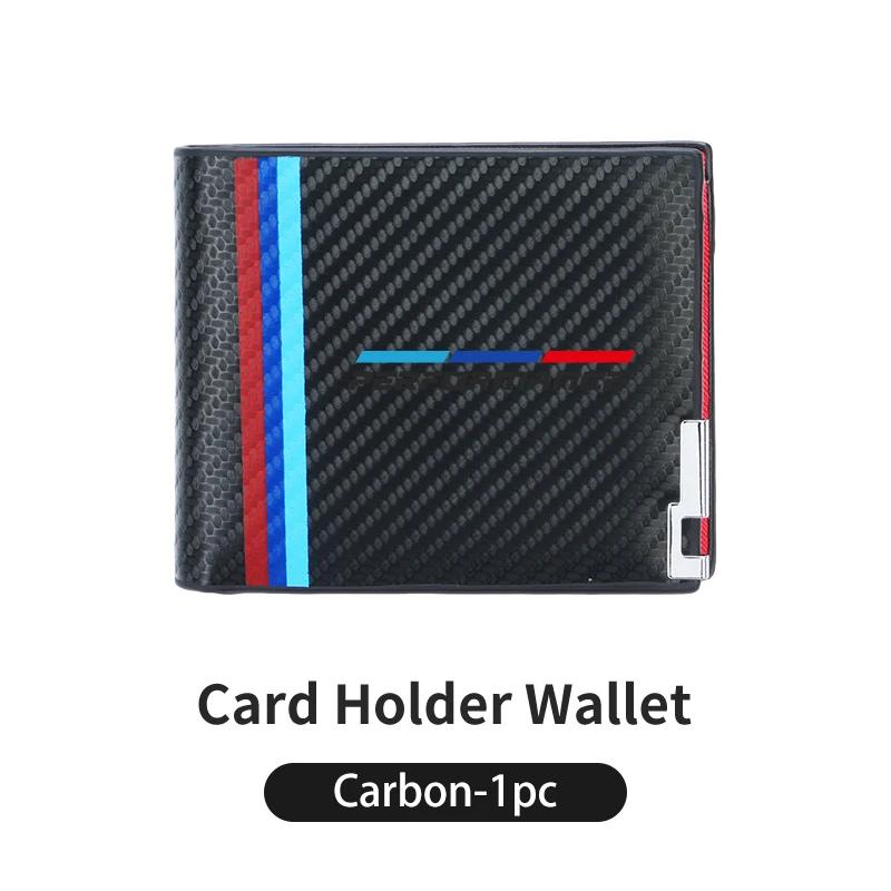 BAGD7 Car Sticker Men Wallet Carbon Fiber Coins ID Credit Card Holder License Passport Bag Gift For BMW 1 2 3 4 5 7 Series X1 X2 X3 X4