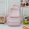 Schoolbag new high-value sweet student schoolbag polka dot lace casual backpack large capacity lightweight backpack