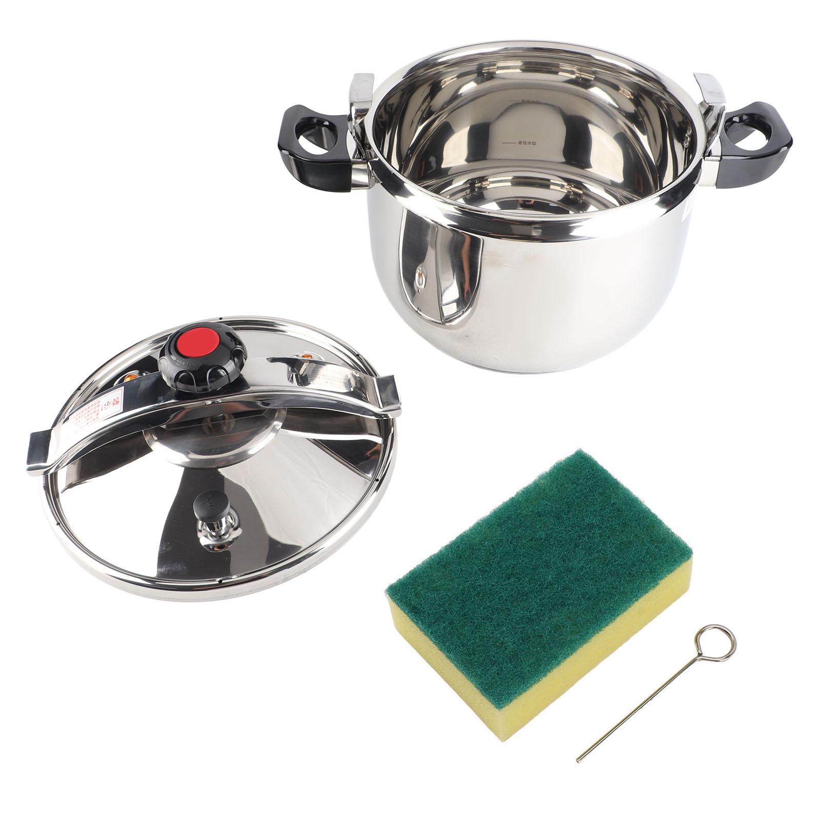 Household Stainless Steel Pressure Cooker Canner Explosion Proof Double Bottom Pressure Cooker for Gas Stoves Induction Stoves 5L