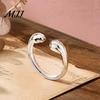 Polished Alloy Ring Cat Paw Open Ring, Hypoallergenic Silver Plated Men Women Finger Band Jewelry, Gift for Lovers Adjustable Metal Rings