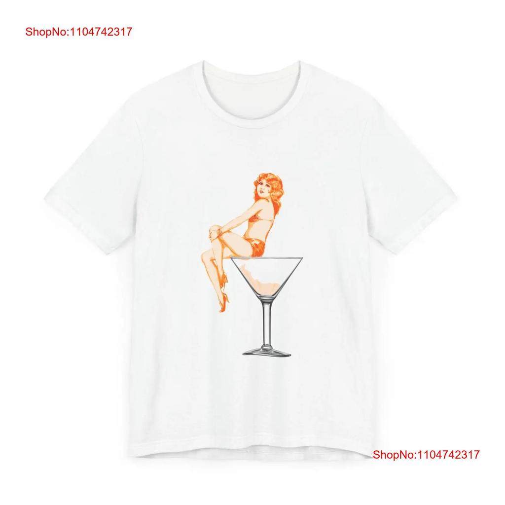 POP Culture Classics Martini Girl Jersey T Shirt vintage Washed Comfortable Slightly Stylish Versatile graphic homme