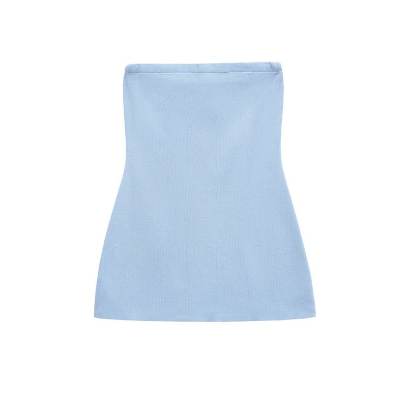 

Kaslead New Women clothes European and American Ventilation Network Red Knitted Tube Top Casual Trousers Set Tops L