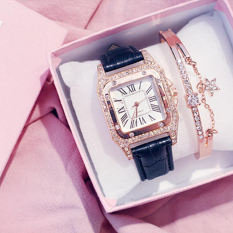 Quartz Women'S Watch Two-Color Dial Belt Women'S Watch Creative Watch
