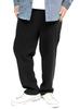 One Colors Men's Tapered Pants, Plus Size, Stretch Calze Material, Slim Ankle Pants, Black, Size 4L