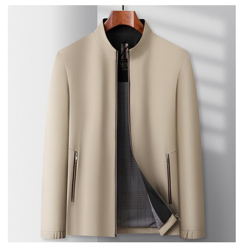 Frühlings- und Herbst Herren Stehkragenjacke Herren Executive Casual Business Herrenbekleidung Mittelalterlicher Papa Mantel