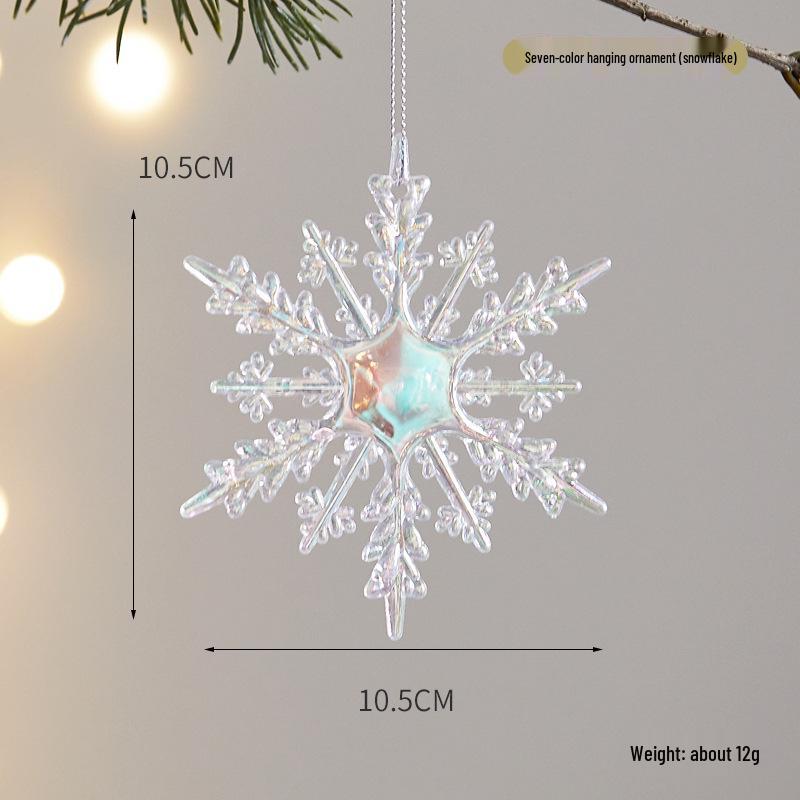 Прозрачные акриловые рождественские украшения: Подвески «Снежинка», «Колокольчик» и «Корона»