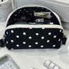Durable Polka Dot Design Pencil Case Large Opening Large Capacity Stationery Pouch Pen Bag School Office