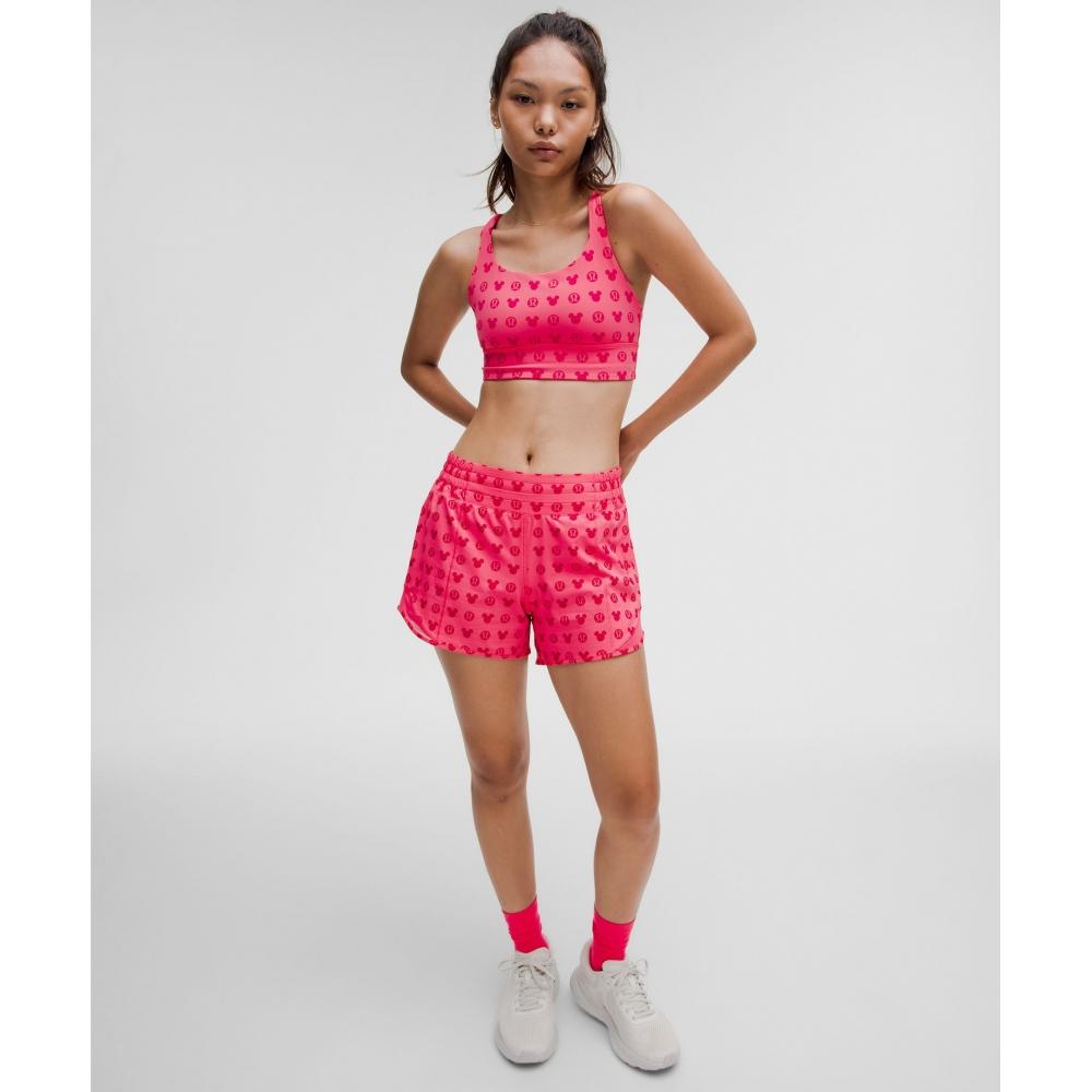 Disney X Lululemon  Energy Longline Bra MeDium Support  B D Cups Disney Classic Pink