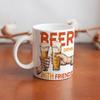 1pc 11oz Beer Lover Ceramic Mug with Double-Sided Print, Lightweight Daily Cup for Home Kitchen or Work Desk, Unique Gift for Friends