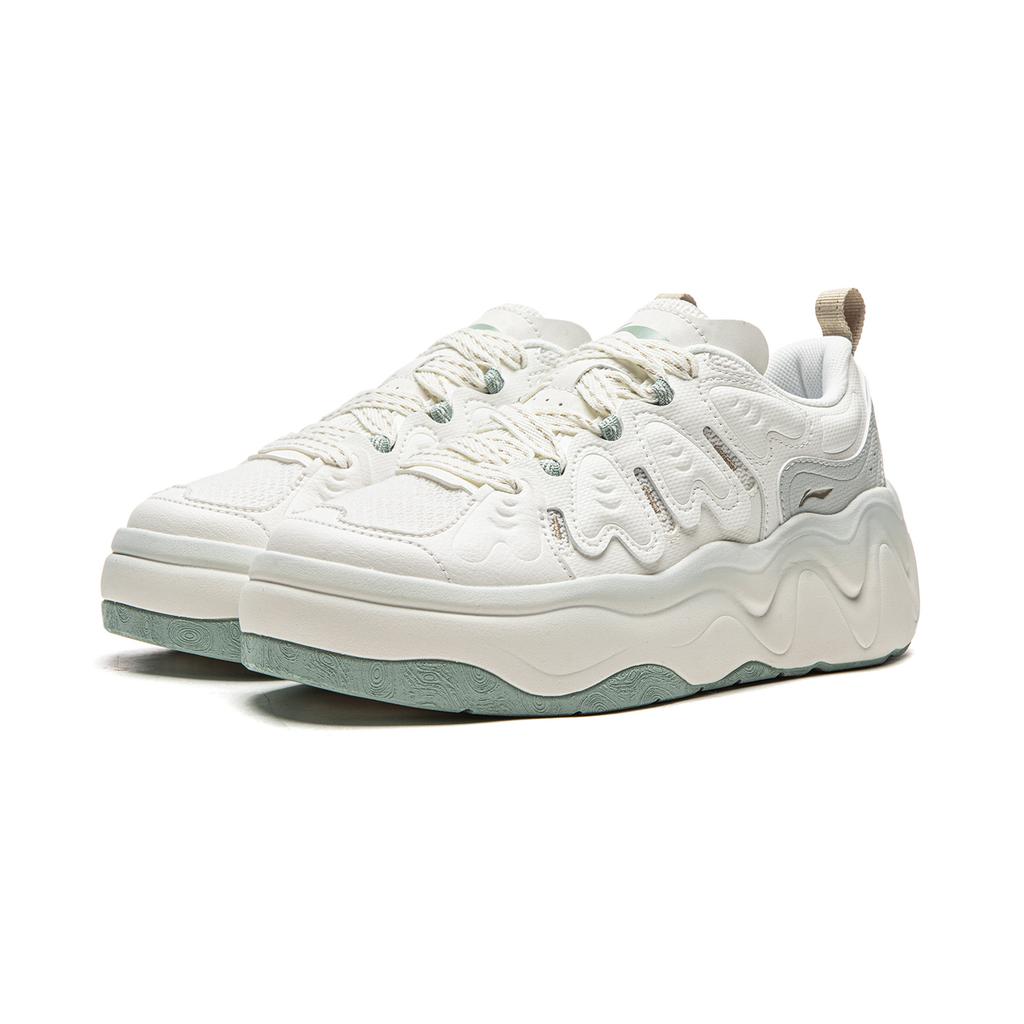 Li Ning Cheese 3.0 Slip Resistant Cushioning Abrasion Resistant Lightweight Low top Skateboard Shoes Women's Ivory AGCW072-2