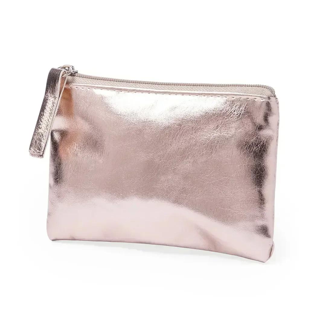 Silver Gold PU Leather Coin Purse Wallet Simple Fashion Waterproof Coin Bag Portable Card Holder Key Coin Earphone Pouch шампанского
