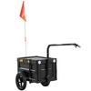 Fahrrad-Lastenanhänger Transportwagen Faltbare Kunststoffbox 65L Deckel Schnellverschluss 145x51.5x72cm Schwarz