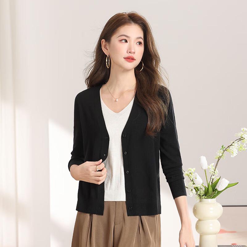 Women's V-Neck Lightweight Wool Blend Cardigan