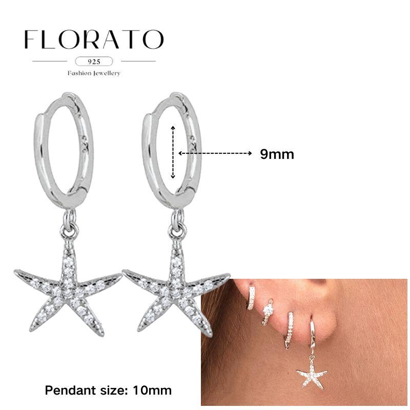 Evil Eye 925 Silver Ear Needle Exquisite Shell Zircon Retro Geometric Pendant Earrings for Women Fashion Party Jewelry