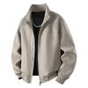 Men's leather jacket autumn and winter loose version tie-dye leather jacket stand-up collar retro American casual men's jacket