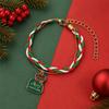 European and American Cartoon Christmas Woven Bracelet Christmas Alloy Pendant Beaded Gift Adjustable Jewelry