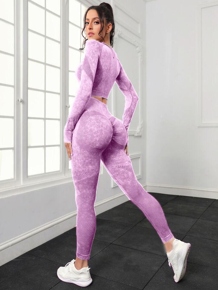 Women's Quick-Dry Seamless Yoga Suit: Peach Hip Fitness Pants & Sports Top Set