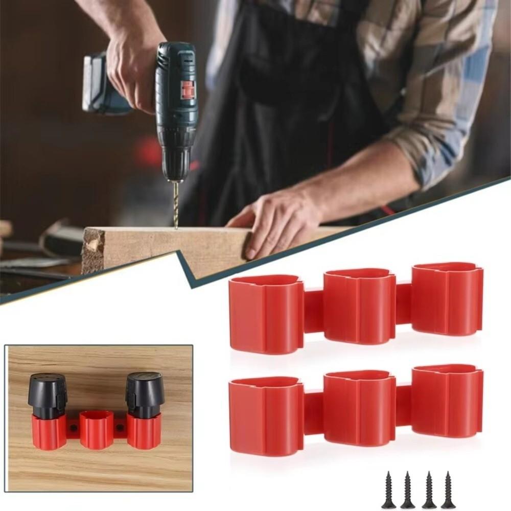 Wall Mounted Battery Holder Fixed Bracket Installation Base Battery Storage Holder Buckle System for Makita/ Milwaukee/ Bosch