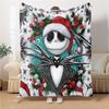 1Pc Christmas Jack Skellington Blanket Soft Throw Blanket For Home Bedroom Bed Sofa Travel Office Solid Christmas Blanket