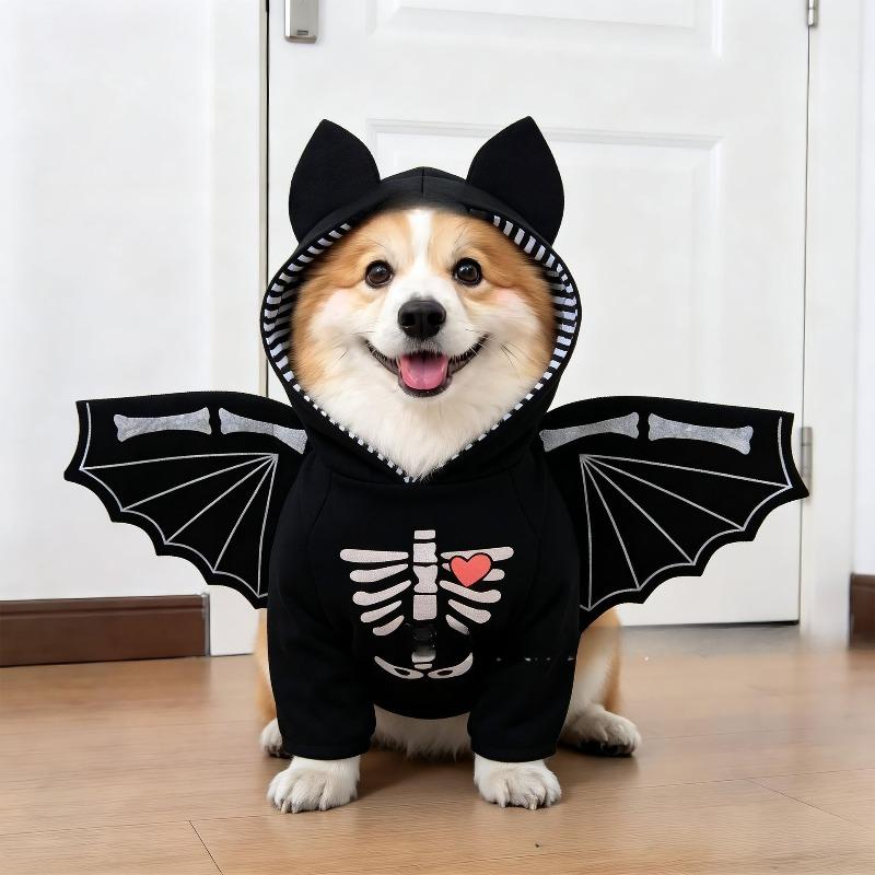 2026 New Pet Costume Halloween Bat Outfit for Small and Medium Dogs Funny Transformation Outfit Cat Standing Costume