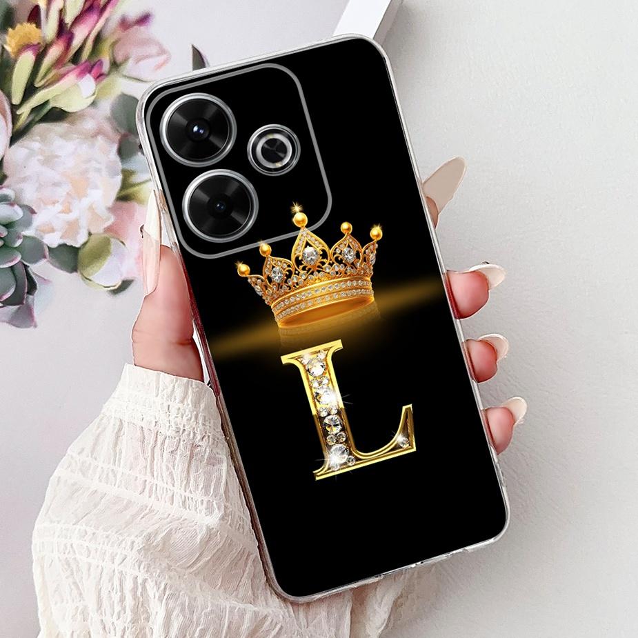 For Xiaomi Redmi 13 Case New Letters Cover 6.79'' Clear Silicone Soft TPU Phone Case For Xiaomi Redmi 13 Redmi13 Back Cover Bags