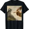 Grappig Katten Meme in Schepping van Adam Parodie T-shirt voor Mannen Vrouwen Kinderen