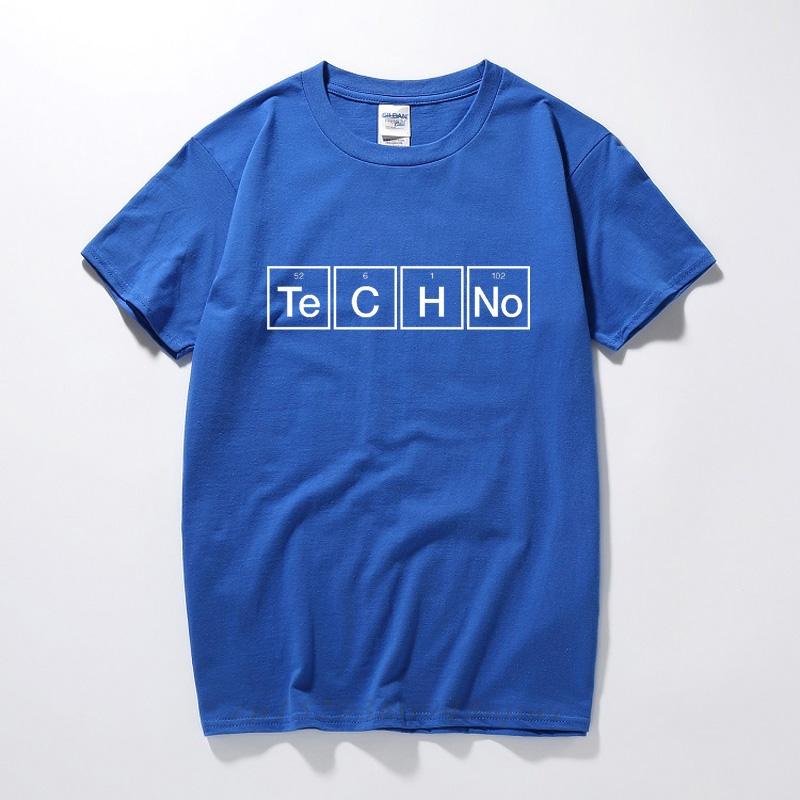 Techno Slogan Print Tshirt Periodic Table Graphic Design Music Tee House Top Summer Fashion Streetwear Camiseta Masculina