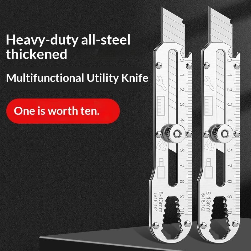 Utility Knife Heavy Duty All Steel Thickened Large Stainless Steel Wallpaper Knife Industrial Grade Durable Tool Holder